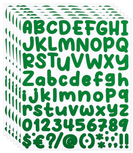 PATIKIL Letras y Números Adhesivos de Vinilo 6 Hojas de Autoadhesivos para Decoración de Buzón Ventana de Oficina Caja de Regalo Álbum de Recortes Color Verde Oscuro | Alfabéticos, Adhesivos de Vinilo DIY en Mayúsculas, para Buzón de Ventana de Oficina