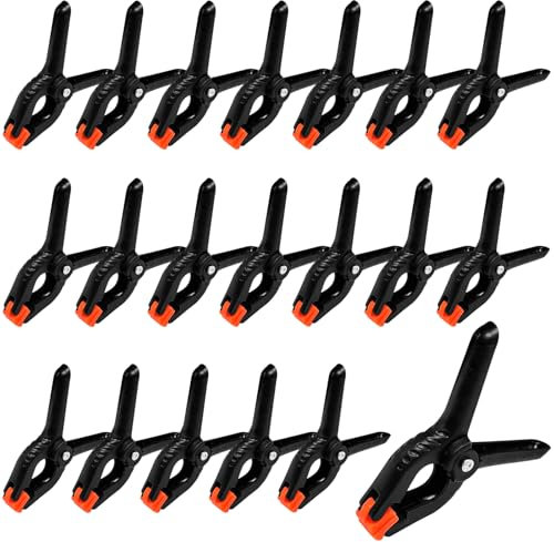 Gentpovth 20 Stück Federklemmen, Kunststoff Klemmenset, 2 Zoll 70mm Klein Spannklemmen Hochleistungs-Frühlings-Klemmen, Spannklemmen für die Holzbearbeitung für DIY-Projekte, Fotostudios