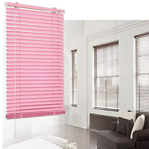 Aluminium-Jalousien, Metall-Verdunkelung, horizontale Jalousien für Fenster, 25 mm, Lamellen, Lichtfilterung, Jalousien mit Beschlägen, Rosa, maßgeschneidert, B 140 x H 180 cm