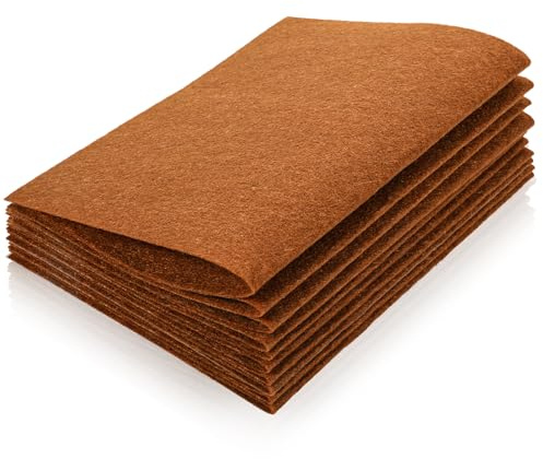 10 Pcs Brown Soft Felt Fabric Sheets, 20 X 30cm Felt Sheets for Crafts, Wool Felts Sheet, Brown Felts Sheet for Crafts Sewing Quilting Project Patchwork