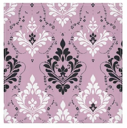 Stoffservietten, Vintage-Blumenmuster, wiederverwendbar, weiß, Polyester, für Hochzeiten, Partys, Stoffservietten, 6 Stück, 50,8 x 50,8 cm