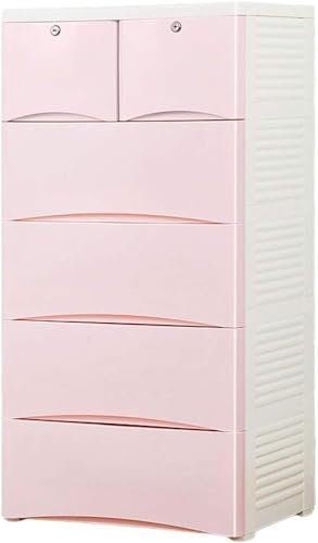Kinderschrank mit 6 Ebenen, Kunststoff, Rosa