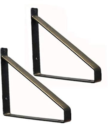 Staffe per mensole resistenti, 2 pezzi, in ferro, rustiche, da parete, treppiedi, triangolari, mensole galleggianti per la decorazione della casa