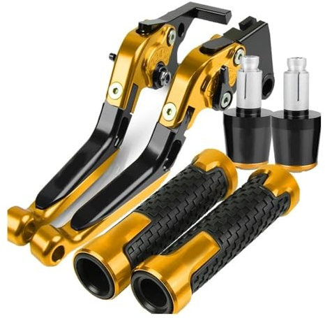 SCUUBE Motorradzubehör, Verstellbar, Klappbar, Bremskupplungshebel, Lenkergriffe, Enden Für K&awasaki Ninja 650 Z650 Z 650 2024 2023 2022 2021 2020 2019 2018 Motorrad-Handhebel(Gold)