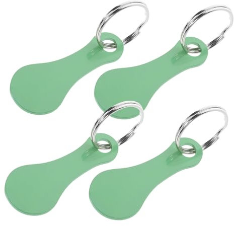 GRIRIW 4pezzi Gettoni Per Della Spesa in Acciaio Inossidabile Portachiavi Gettone Portatili Ciondolo Per Della Spesa e Decorativo