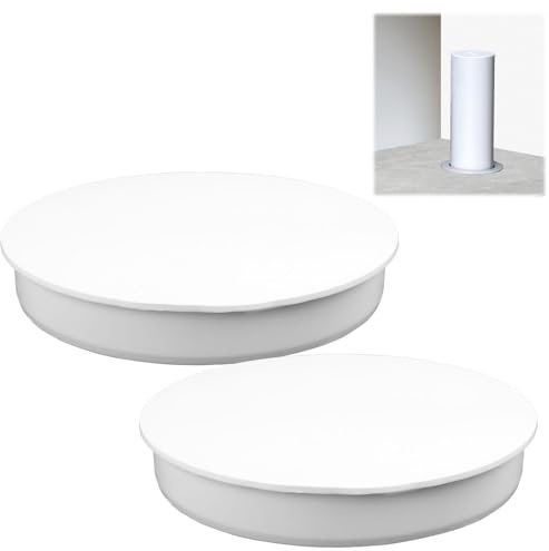 Jecdfs 2pcs Tapón Decorativo de PVC DN 100-110mm, Tapa Protectora para Tuberías de Alcantarillado, Compatible con Tubo PVC Blanco de 100mm, para Sistemas de Fontanería y Drenaje
