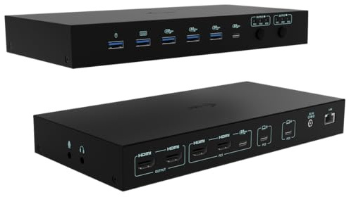 I-Tec UsB-C Kvm Dock Pro For Three Hosts, Dual Video, With 2x Power Delivery, Max 92w (I-Tec UsB-C Kvm Docking Station - For 3 Hosts Dual Display Pow