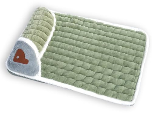 Generisch Orthopädisches Hundekissen für Kleine & Mittelgroße Hunde - Waschbar, rutschfest mit Hohem Rand - Abnehmbarer Bezug (Grün, M:60×40 cm)