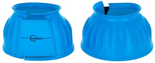Covalliero Paraglomi in Gomma, Protezione per Zoccoli, paraglomi da Salto, Coppia, Blu, XXFull, Materiale in Gomma Morbida, Cavalli, con Chiusura a Strappo