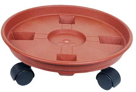 KiBcsLic Supporto per Vasi con Ruote, Carrello per Piante su Rulli, 30 cm