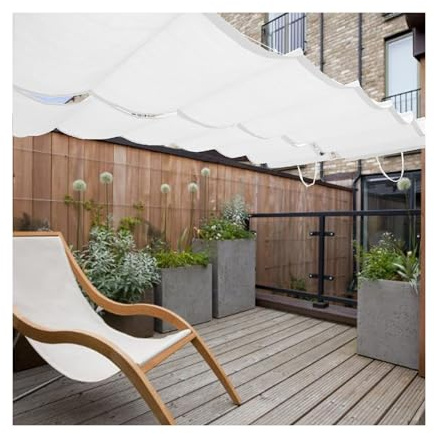 Retractable Pergola Awning U-Shaped Wave Sunshade Cover Perfect for Pavilion Canopies Garden & Party Grill Events - 2m Wide Outdoor Shade Solution