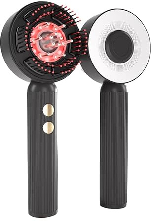 Kopfhaut Massagebürste Elektrisch Kopfmassagegerät mit Haaröl-Applikator, Rot-blau-licht Kopfmassage Bürste IPX7 wasserdicht 3 Modi zur Massage, Kopfmassage für Entspannung