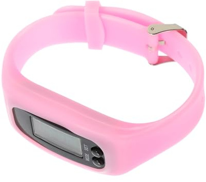 EPIGEIST Multifunctional Silicone Step Counter Bracelet for Walking and Running, Pink Pedometer Watch Step Counting Tool for Outdoor Fitness