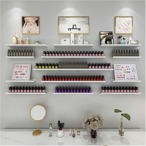 Organizador de esmalte de uñas montado en la pared, solución de almacenamiento de 13 estantes para perfumes y aceites esenciales, perfecto para salón y uso doméstico