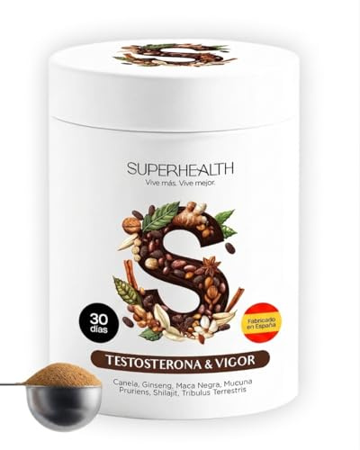 Testosterona Hombre (Para 30 Días) Suplemento Natural con Tribulus, Maca y Ginseng – Aumento Testosterona, Energía y Fuerza – Mejora Rendimiento, Vitalidad y Ánimo – Vegano, Sin Gluten