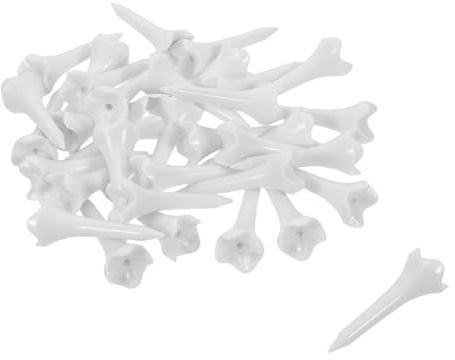Healvian 50 Kunststoff Golf Tees 39mm Kurz mit 4 Zinken Kopf Stabile Golfzubehör Tees für Driving Range und Turniere Wiederverwendbar Schonend für Rasen