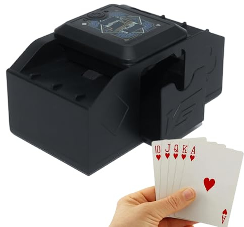 Elektrisk kortblandare – automatisk kortblandare, spelkortsdispenser, professionellt spelverktyg | Snabbt och effektivt speltillbehör för seniorer Bridge Texas Holdem Poker