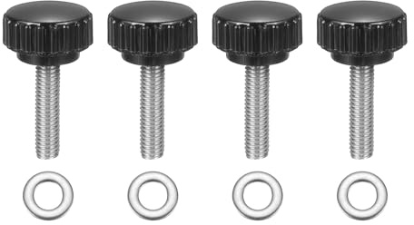 QUARKZMAN 4 Piezas De Pulsadores De Fijación Estriados M6 X 25mm Métrico Acero Inoxidable 304 Tornillos De Mariposa Con Roscado Macho Mango Estriado De 22mm De Ancho Pernos De Sujeción