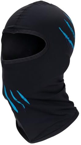 Louis Sturmhaube Scratch - Balaclava aus weichem, elastischem Polyamid mit Leuchtend blauen Kratz-Prints in Universalgröße, Bequeme Sturmmaske mit UV-Schutz für Damen und Herren
