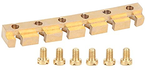 Hapivida Sattel Metall Messing Einstellbar, 6-Saiten E Bass Gitarre Ersatzteile Zubehör für E Gitarren und Bass Gitarren