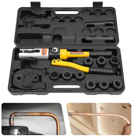 Pinza crimpatrice idraulica, pinza crimpatrice manuale, pinza per tubi idraulici da 10 tonnellate, dotata di 10 paia di ganasce, adatta per tubi e cavi fino a 28 mm di diametro