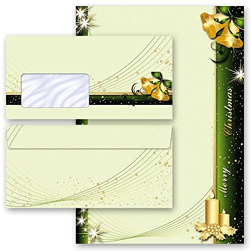 Briefpapier Sets Motivpapier Briefpapier mit Umschlag Weihnachten, WEIHNACHTSSYMBOLE 100 Blatt Briefpapier + 100 passende Briefumschläge DIN LANG mit Fenster | Paper-Media