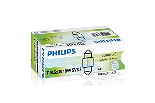 Philips 12860LLECOCP Innenbeleuchtung Festoon T10, 5x30 LongLife EcoVision