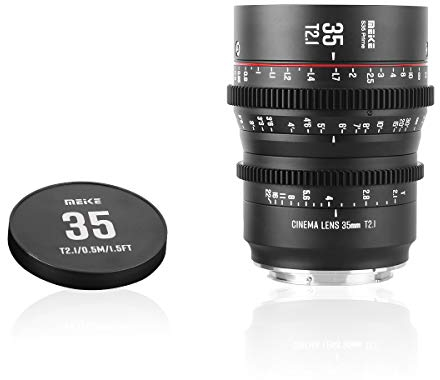 MEKE 35mm T2.1 Super 35 Prime Manual Focus Cinema Lens for EF-Mount Cine Camera Compatible with C200 C300 II, RED Komodo, BMPCC 6K, Z CAM E2-S6 BMPCC6K Pro