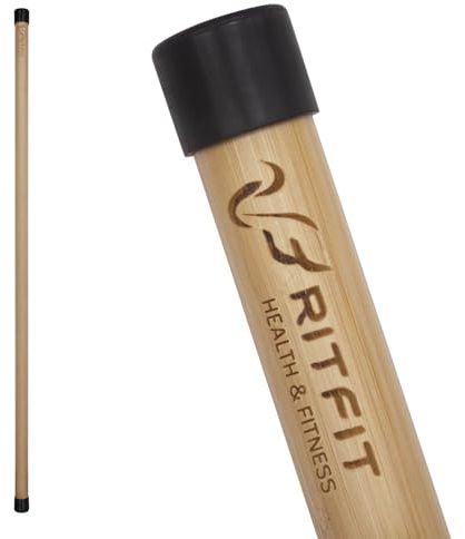 RitFit 5ft Natural Bamboo Yoga Stick, Exercise Stick, Stretching Stick, Versatile Tool for Yoga Practice, Stretching, Flexibility
