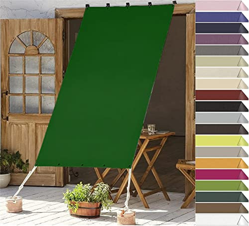 Sun Shade Sail Waterproof 700x700cm Sunscreen Awning Canopy 98% UV Poles for Sun Shade Sails Sail Fixing For with Free Rope For Outdoor Garden Patio Party Backyard, Dark Green