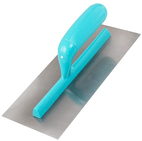 AERZETIX - C75534 - Lisseuse de Finition Taloche Spatule Platoire sans Dents - Outillage Outils а Main pour la Construction - Manche en Plastique - Maçonnerie Maçon Enduit Plâtre - Bricolage - Acier