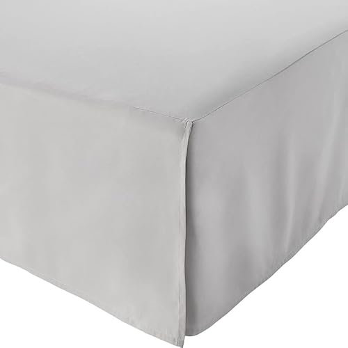 Cache Sommier Jupe de lit plissée sur mesure absolument élégante au centre et aux coins avec couvre-lit à plateforme de 14 pouces de hauteur (gris clair) Cache Sommiers(Light grey,160x200x35cm)
