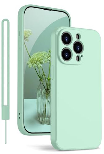 KPPIT für iPhone 12 Pro Max Hülle Silikon Case 6.7 Zoll,Handyhülle [Kameraschutz] [Mikrofaser] [Kratzfeste] Rundumschutz Case Schutzhülle Hülle für iPhone 12 Pro Max,Helles Cyan