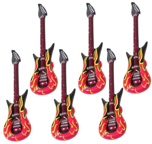TOYANDONA 6pezzi Chitarra Gonfiabile Strumento Musicale Divertente Accessorio Creativo Per Ragazzo Ragazza Leggero e Portatile Per Feste e Decorazioni Riutilizzabile