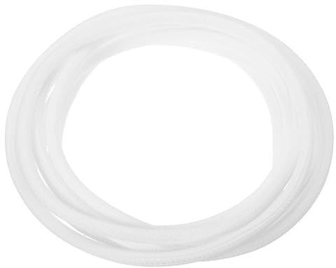 sourcing map Split Sleeve Wire Loom 3/16 9.84Ft White Self Wrapping Braided Sleeve UL94-V2 Fireproof PET Sleeving for Automotive, Home Cable Management
