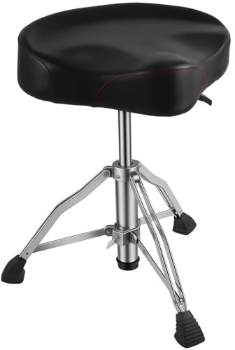Poakkus Heavy-Duty Drum Throne for Adults,Motorcycle Style Drum Stool,18-24 Inch Adjustable Height,Thick Cushion with Comfortable PU Surface