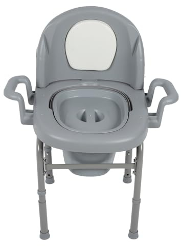 Toilette portatile con maniglie Regolazione altezza Sedia toilette mobile Toilette rialzata per adulti Anziani Donne incinte