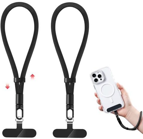 TeTupGa Phone Wrist Strap Lanyard, 2 Pack Adjustable Cellphone Hand Strap Wrist Lanyard with Tether Tab for iPhone and Most Phone Case