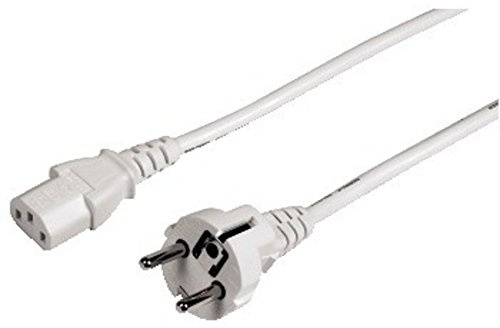 Hama Netzkabel für Kaltgeräte 5 m (PC Stromkabel für Monitor, Drucker, PS3 / PS4 PRO, 3 polig) Kaltgeräte-Anschlusskabel weiß