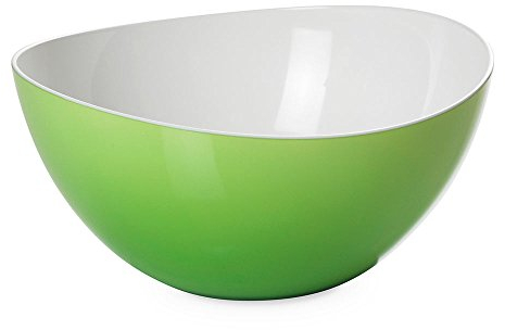 OMADA Design Insalatiera da 3,5 lt, Ciotola Cucina in Plastica Bicolore, Infrangibile, Made in Italy, lavabile in lavastoviglie, Linea Trendy, Verde