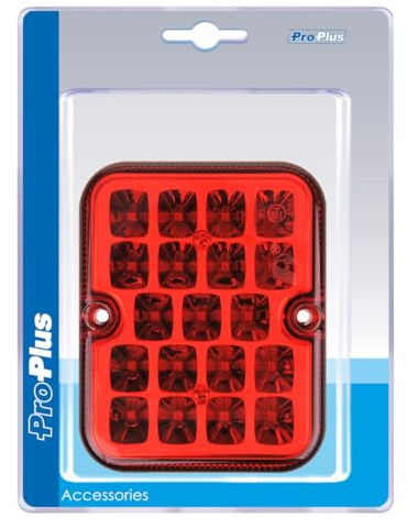 ProPlus 343633S Feu Anti Brouillard Arrière 19 LED, 100x81 mm, Rouge/Noir