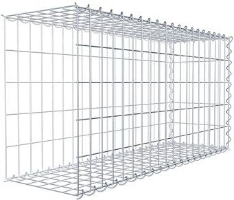 GABIONA Cestino di Pietra Gabbione Maglie rettangolari, 5 x 10 cm, profondità 30 cm, Cestino per la Coltivazione di Tipo 2, Chiusura a Spirale, con zincatura galvanica