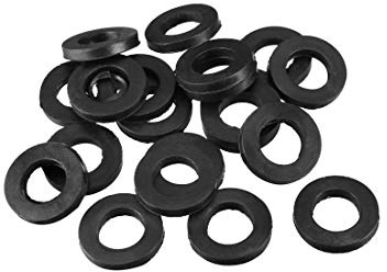 sourcing map 20Stk Flache Unterlegscheiben M10 20mm AD 10mm ID 3mm Dicke | Flache Gummi Unterlegscheiben