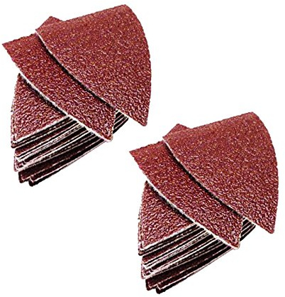 TopsTools 40pcs SASHF20_2 50mm x 35mm Schleifpads Profi | Kompatibel mit DeWalt, Stanley, Black & Decker, Bosch, Fein (Non-StarLock), Klett-Schleifpads halten Schleifblätter sicher