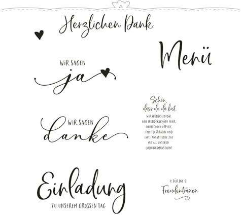 Vaessen Creative Mundart Stempel Stanzschablone und Stempelset Deutsche Text Brautpaar, Silber, 20 x 24 cm