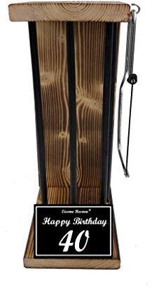 Genial-Anders Geschenk - Rohling zum SELBST BEFÜLLEN Größe M 40 Geburtstag Mann und Frau - Eiserne Reserve Black Edition - Geschenk Set für Männer Frauen -s- HB 40 Geburtstag