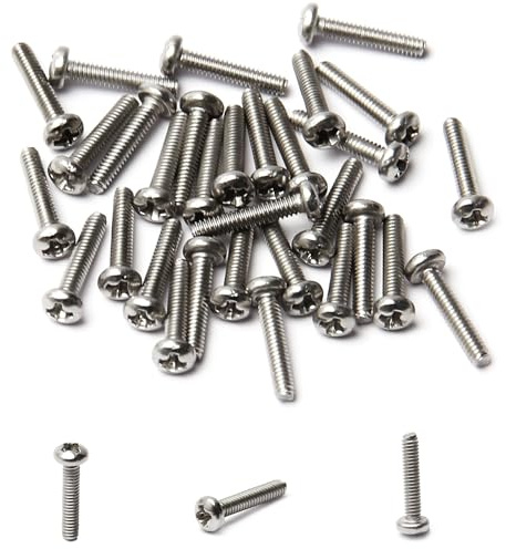 MroMax M2 x 10 mm Maschinenschrauben, Kreuzschlitzschraube, 304 Edelstahl, Silbergrau, 30 Stück