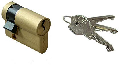 Art. 0G304210 MEZZO CILINDRO sagomato C2000 Ottone satinato - L - 74 - A - 64 - B - 10 - Perni - 5