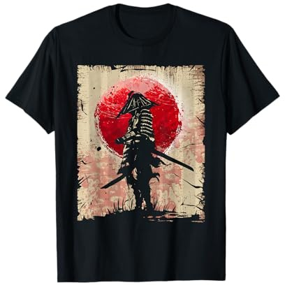 T-Shirt Guerriero Giapponese Vintage Maglietta