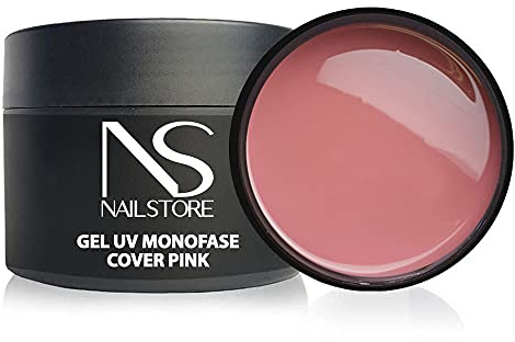 Nail Store Gel Monofásico Cover Pink – Gel de Construcción y Camuflaje 3 en 1 – Densidad Media y Autonivelante – Ideal para Babyboomer, Relleno y Extensiones con Molde – Made in Italy (50 g)